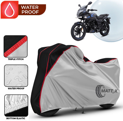 MATT_X Waterproof Two Wheeler Cover for Bajaj(Pulsar 220F, Multicolor, Silver, Black)