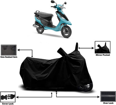 Amexride Two Wheeler Cover for TVS(Scooty Pep Plus BS6, Black)