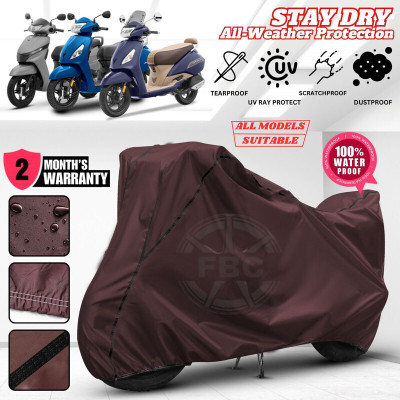 AUTOCAD Waterproof Two Wheeler Cover for TVS(Jupiter, Maroon, Black)