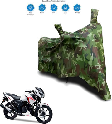 Autowish Waterproof Two Wheeler Cover for TVS(Apache RTR 160, Green, Multicolor)