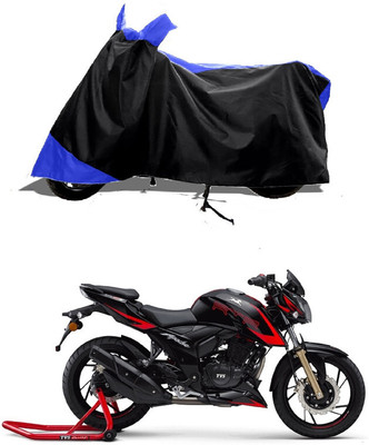GROFATIK Two Wheeler Cover for TVS(Apache RTR 200 Fi E100, Blue, Black)
