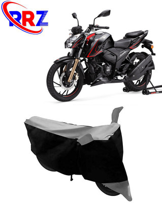 RRZ Waterproof Two Wheeler Cover for TVS(Apache RTR 200 4V, Black, Grey)