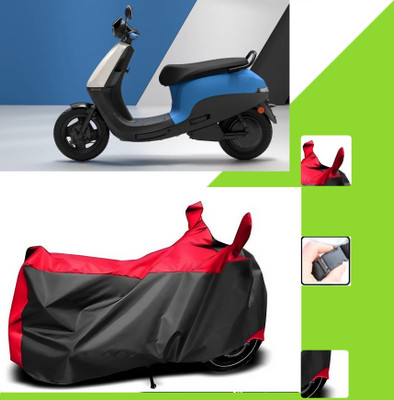 WMIZEXA Two Wheeler Cover for Ola(Black, Red)
