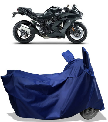 Amexride Two Wheeler Cover for Kawasaki(Ninja H2 SX BS6, Blue)