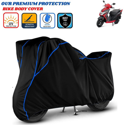 Delphinium Waterproof Two Wheeler Cover for Honda(Dio, Black, Blue)