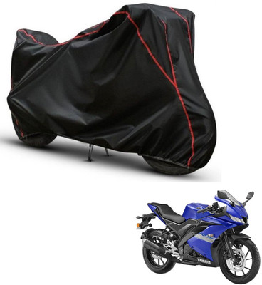 Love Me Two Wheeler Cover for Yamaha(R15S BS6, Black, Red)