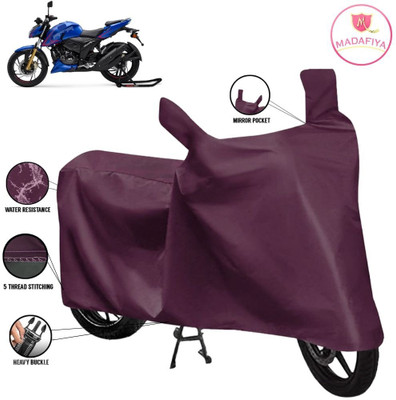 MADAFIYA Waterproof Two Wheeler Cover for TVS(Apache RTR 200 4V, Maroon)