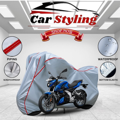Car Styling Waterproof Two Wheeler Cover for Bajaj(Pulsar N160, Silver, Red)