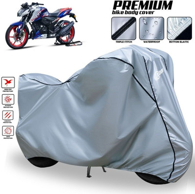xodi Waterproof Two Wheeler Cover for TVS(Apache RTR 165 RP, Silver, Black)
