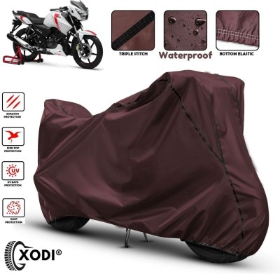 xodi Waterproof Two Wheeler Cover for TVS(Apache RTR 160 4V, Maroon, Black)