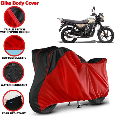Grizzly Two Wheeler Cover for Bajaj(CT110, Black, Red)