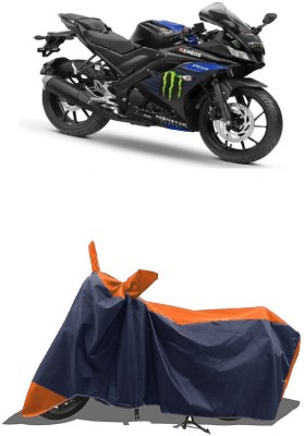 SUGASHRI Waterproof Two Wheeler Cover for Yamaha(YZF R15 V3 Moto GP Edition, Orange, Blue)