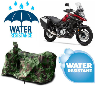 AUTOCAD Waterproof Two Wheeler Cover for Suzuki(V Strom 1000, Green)