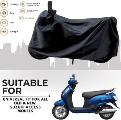 ZAQE Two Wheeler Cover for Suzuki(Access 125, Black)