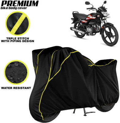 kerwa Waterproof Two Wheeler Cover for Hero(HF Deluxe, Black, Yellow)