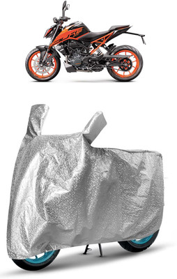 J S R Waterproof Two Wheeler Cover for KTM(200 Duke, Silver)