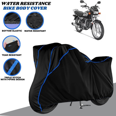 SRP PRODUCT Waterproof Two Wheeler Cover for Hero(Splendor Plus, Black, Blue)