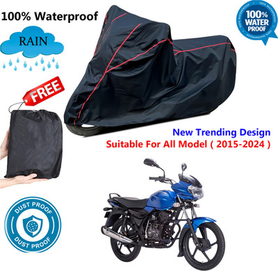 AutoGalaxy Waterproof Two Wheeler Cover for Bajaj(Discover 100 DTS-i, Black, Red)