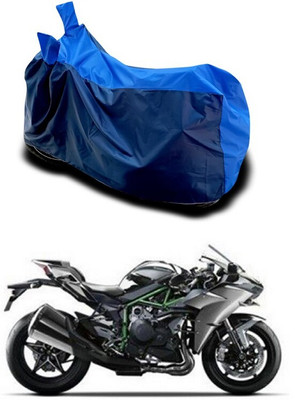 Mdstar Waterproof Two Wheeler Cover for Kawasaki(Ninja H2 BS6, Blue)