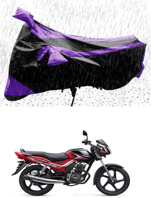 RONISH Waterproof Two Wheeler Cover for TVS(Star City Plus, Purple, Black)
