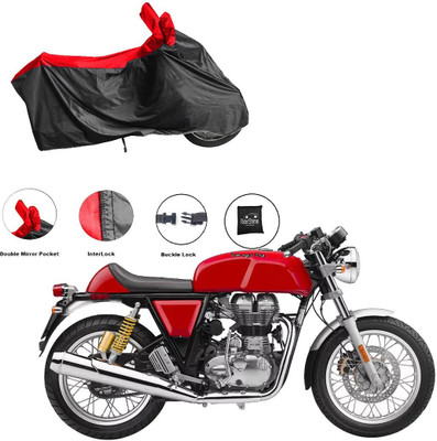 RiderShine Two Wheeler Cover for Royal Enfield(Continental GT, Black, Red)