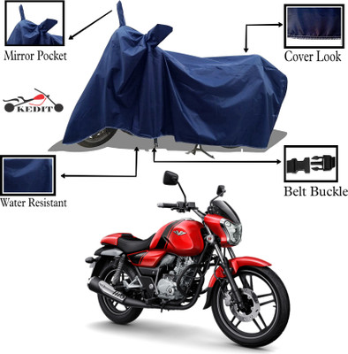 KEDIT Two Wheeler Cover for Bajaj(V12, Blue)