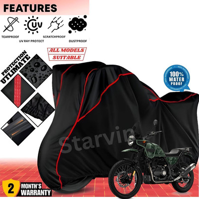 OliverX Waterproof Two Wheeler Cover for Royal Enfield(Himalayan, Black, Red)