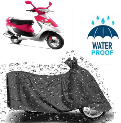ROYAL AUTO MART Waterproof Two Wheeler Cover for TVS(Scooty Pep Plus, Grey)