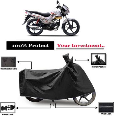 AASHTIK MART Two Wheeler Cover for Mahindra(Centuro, Black)