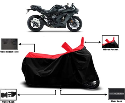 Amexride Two Wheeler Cover for Kawasaki(Ninja H2 SX BS6, Red)