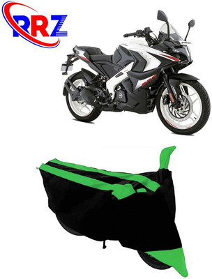 RRZ Waterproof Two Wheeler Cover for Bajaj(Pulsar RS 200, Black, Green)