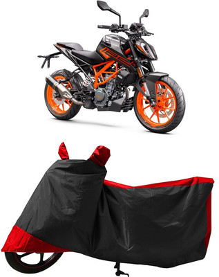 GROFATIK Two Wheeler Cover for KTM(125 Duke, Red, Black)