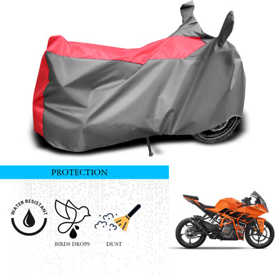GOSHIV-car and bike accessories Waterproof Two Wheeler Cover for KTM(RC 390, Grey, Red)
