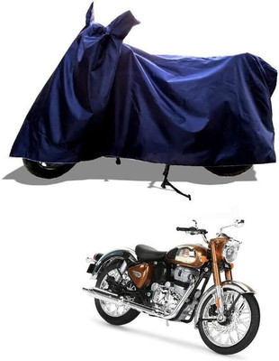 DeepShakshi AUTOMOTIVE Two Wheeler Cover for Royal Enfield(Classic Chrome, Blue)