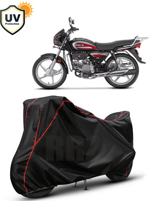 RRZ Waterproof Two Wheeler Cover for Hero(Splendor Plus, Black, Red)