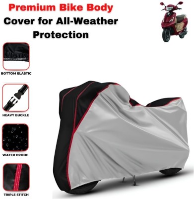 Autohaux Waterproof Two Wheeler Cover for Yamaha(RX 100, Silver, Black)