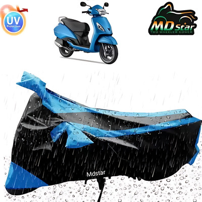 Mdstar Waterproof Two Wheeler Cover for TVS(Jupiter, Blue, Black)
