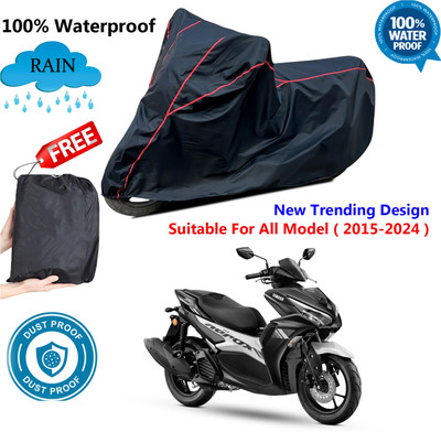 AUTOCAD Waterproof Two Wheeler Cover for Yamaha(Aerox 155 Maxi BS6, Black, Red)