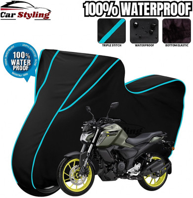 Car Styling Waterproof Two Wheeler Cover for Yamaha(FZ S V3, Black, Blue)