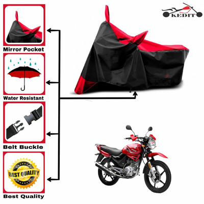 KEDIT Two Wheeler Cover for Yamaha(YBR 110, Red, Black)