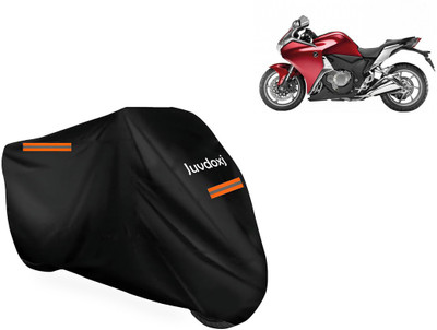 Juvdoxj Waterproof Two Wheeler Cover for Honda(VFR 1200F, Black)