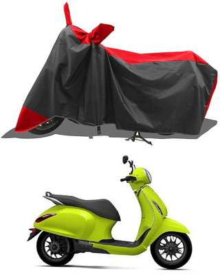 KEDIT Two Wheeler Cover for Bajaj(Urbanite Chetak, Red)