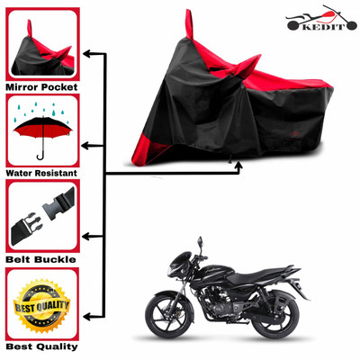 KEDIT Two Wheeler Cover for Bajaj(Pulsar 180 DTS-i, Red, Black)