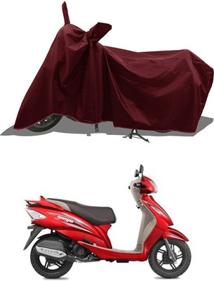 KEDIT Two Wheeler Cover for TVS(Wego, Maroon)