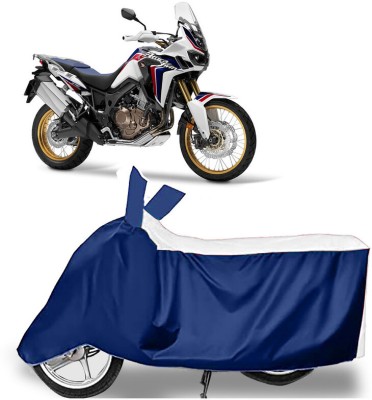 AUTO PEARL Two Wheeler Cover for Honda(CRF1000L Africa Twin, White, Blue)