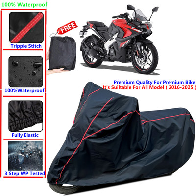 SThanaveX Waterproof Two Wheeler Cover for Bajaj(Pulsar RS200 BS6, Black)