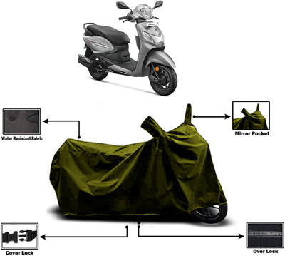 Amexride Two Wheeler Cover for Hero(Pleasure Plus, Green)