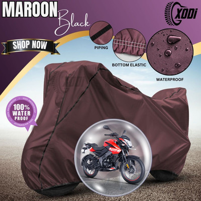 xodi Waterproof Two Wheeler Cover for Bajaj(Pulsar 125, Maroon, Black)