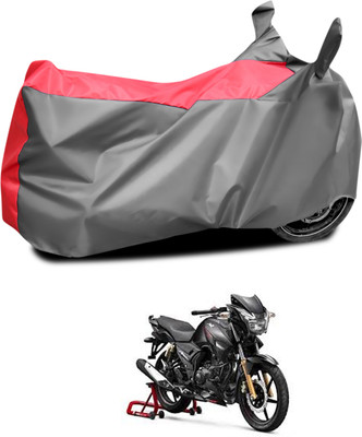CODOKI Waterproof Two Wheeler Cover for TVS(Apache 150, Grey, Red)