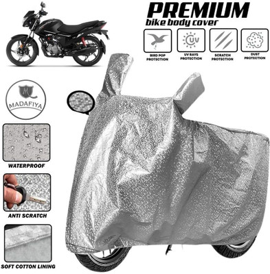 MADAFIYA Two Wheeler Cover for Hero(Glamour FI, Silver)